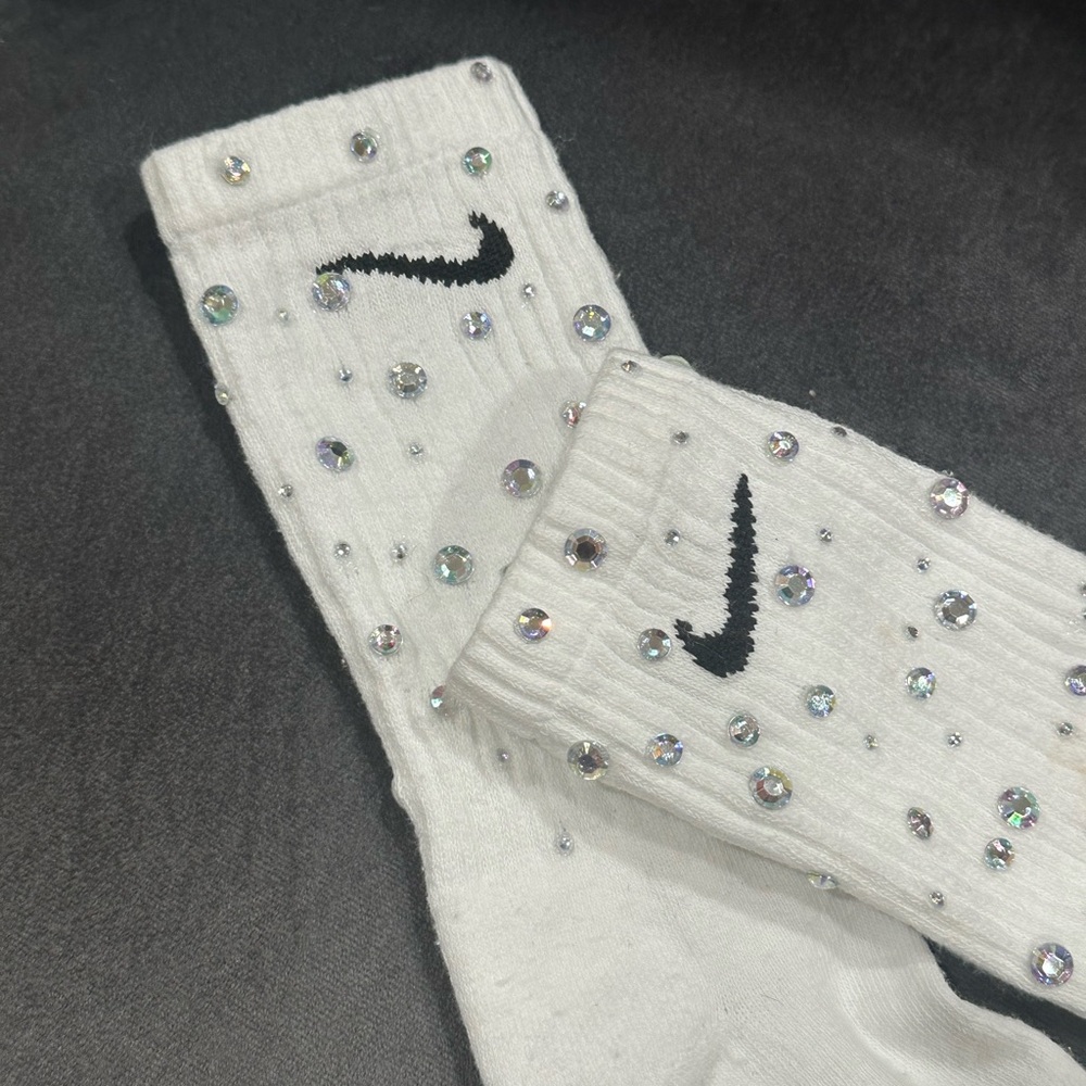 Nike rhinestone socks…
